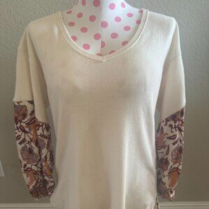 Anthropologie Knit and Silk Top size S